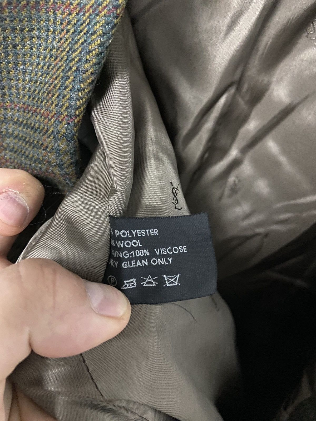 Vintage × Yves Saint Laurent Yves Saint Laurent Pour Homme Blazer Vintage Logo Luxury Size 54L - 8 Thumbnail