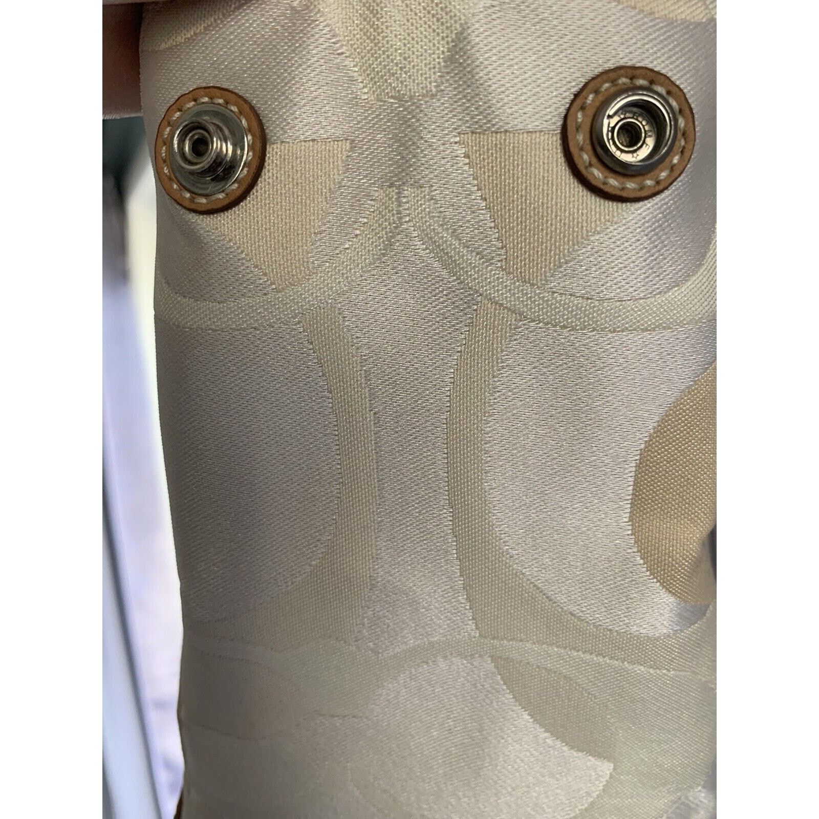 Coach Coach Cream Canvas Leather Handbag 11821 Feet Made Jan 2008 Size ONE SIZE - 15 Thumbnail
