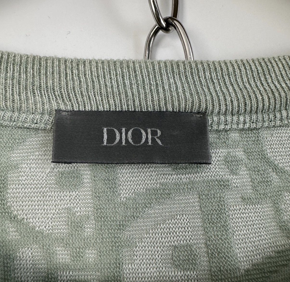 Dior DIOR / Men's Light Green Oblique Logo Print Short Sleeve K12 Size US XXL / EU 58 / 5 - 4 Thumbnail