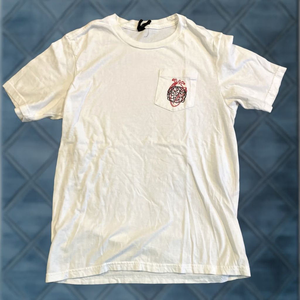 Vintage BEA MILLER Heart & Brain Tattoo White T Shirt XS Crew Neck Short Sleeve Cotton Logo T-Shirt Men Music Tattoo Graphic Print Size US XS / EU 42 / 0 - 1 Thumbnail