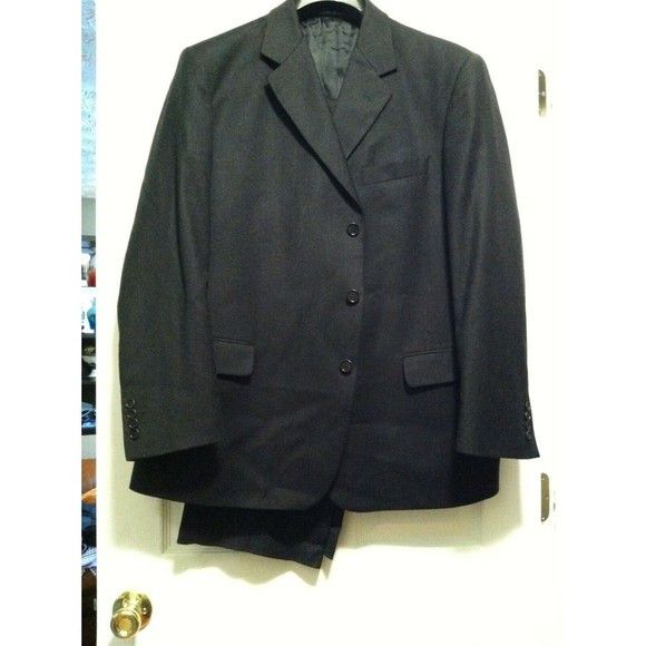 Other CONFITALIA MEN'S NEW CHARCOAL 100%WOOL 2PC SUIT SIZE:46R Size 46R - 5 Thumbnail