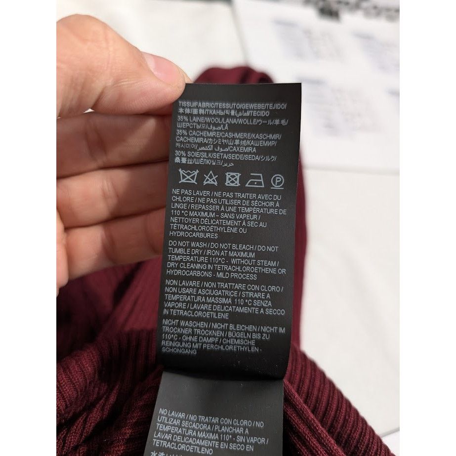 Saint Laurent Paris o1rshd1 Sweater in Burgundy Size US XL / EU 56 / 4 - 13 Thumbnail