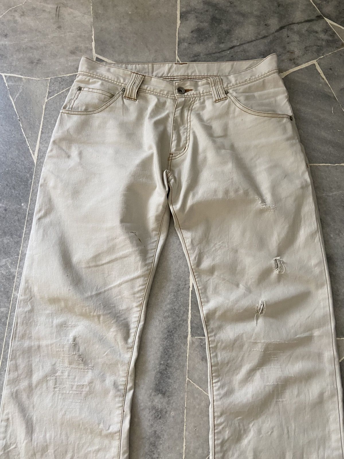 Issey Miyake Tete Homme White Linen Trouser Pants Size US 32 / EU 48 - 5 Thumbnail