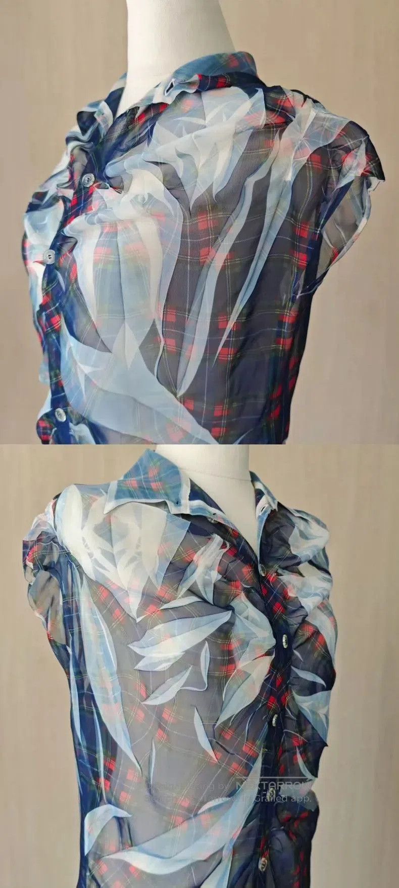 Yohji Yamamoto Yohji Yamamoto Y's Plaid Sheer Short-Sleeve Shirt Size US M / EU 48-50 / 2 - 5 Thumbnail