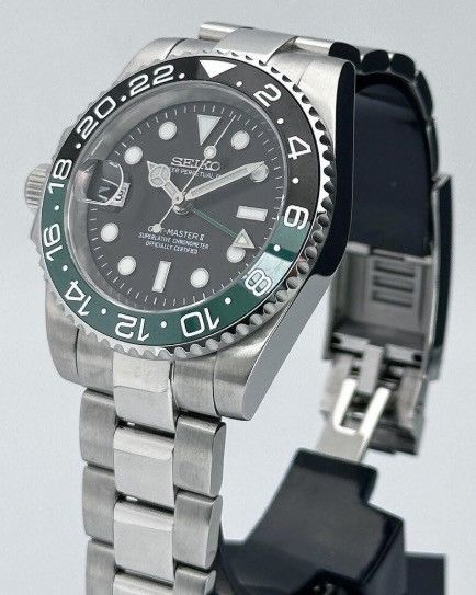 Japanese Brand Seiko Mod GMT-Master 2 Sprite Green Oyster Steel Watch NH34 Size ONE SIZE - 2 Thumbnail