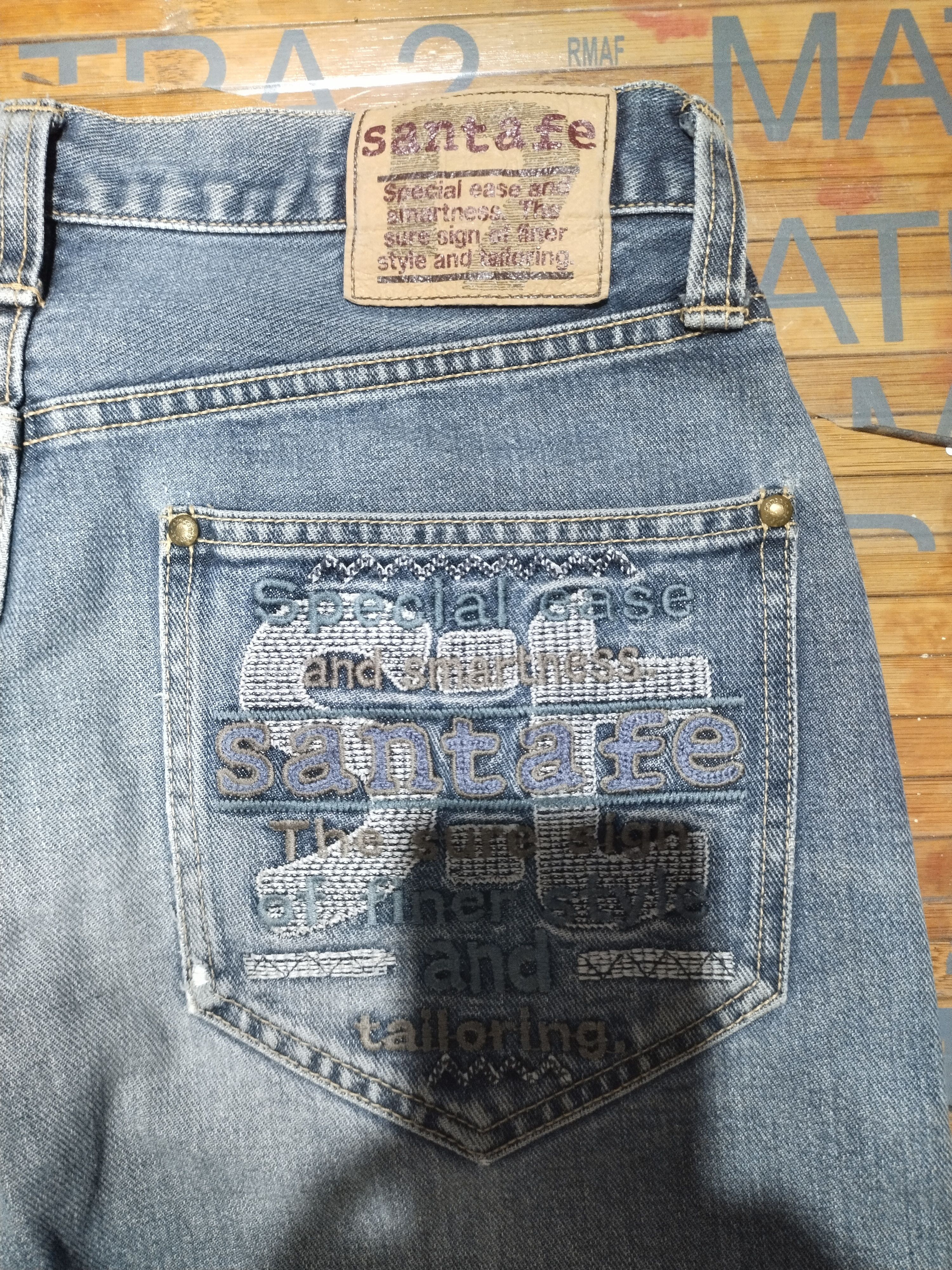Japanese Brand × Vintage Jeans Santafe, Hip Hot Distressed Denim Sz 29" Size US 29 - 14 Thumbnail