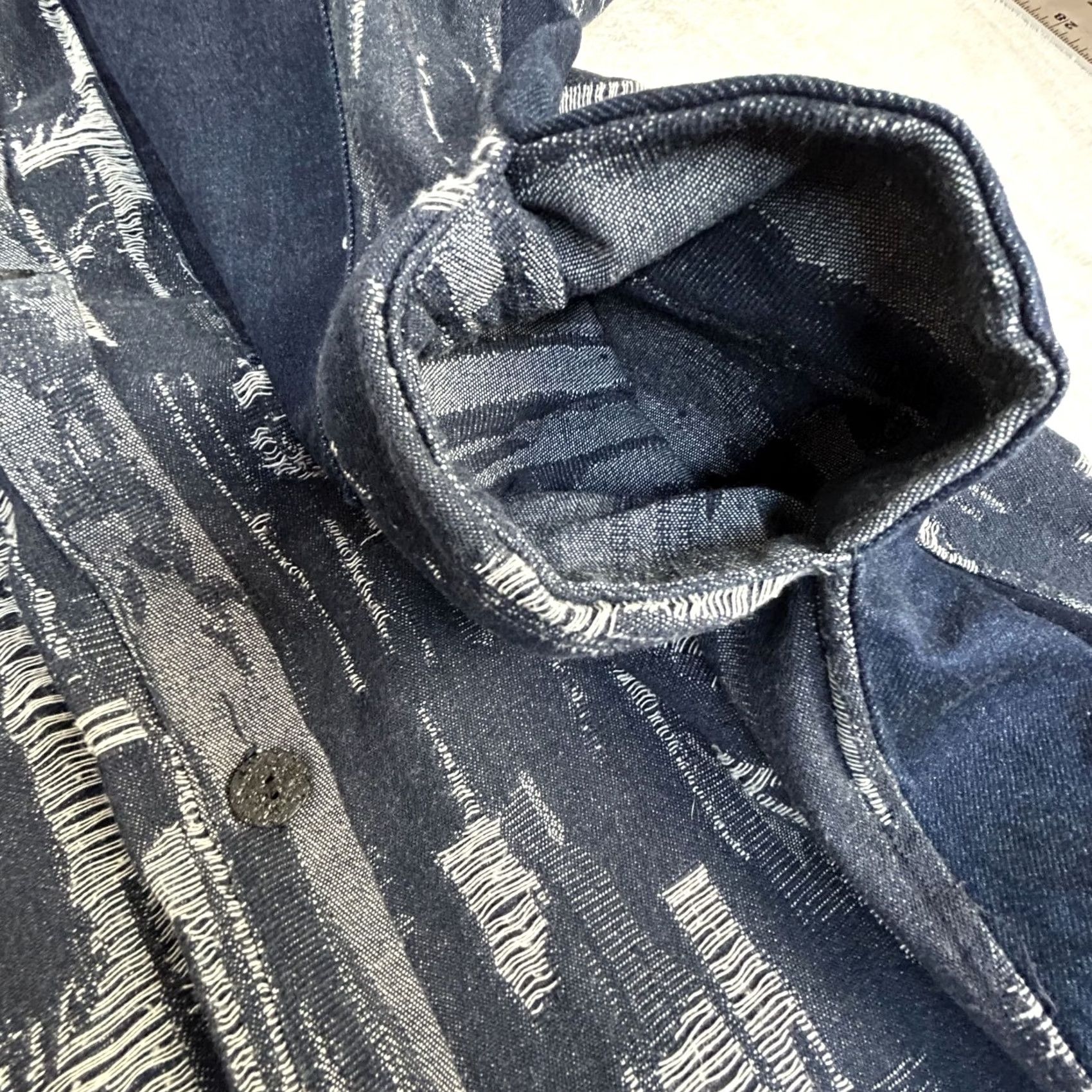 Denime AKII Womens Button Front Distressed Denim Oversized Shirt Dress Blue Pocket Shirt Dress Womens Boys Girls Size ONE SIZE - 4 Thumbnail