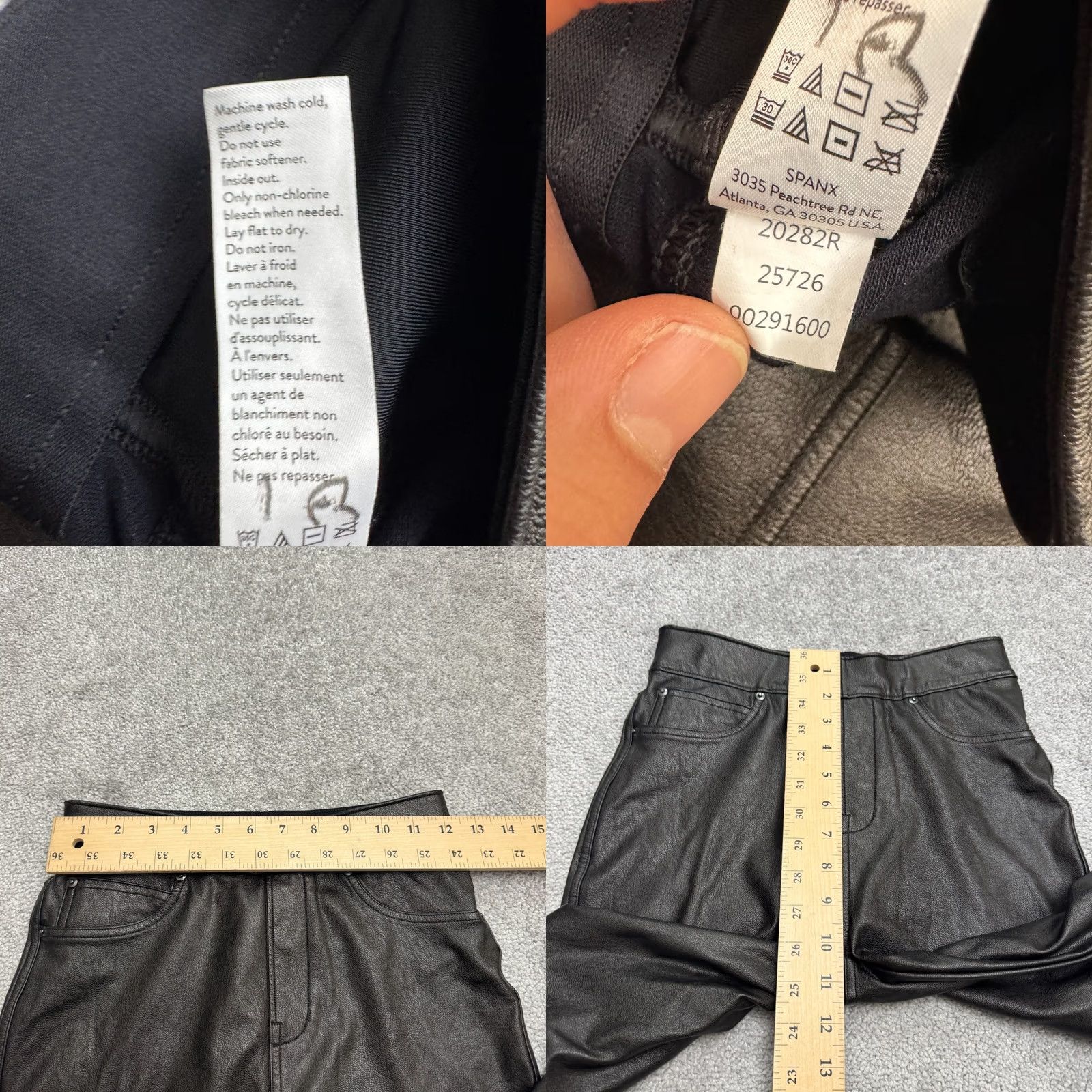 Spanx Spanx Faux Leather Skinny Stretch Leggings Pants Womens XS Black High Rise 24x24 Stretch Ankle Leggings City Classic Womens Black XS Spanx Size 26" / US 2 / IT 38 - 8 Thumbnail