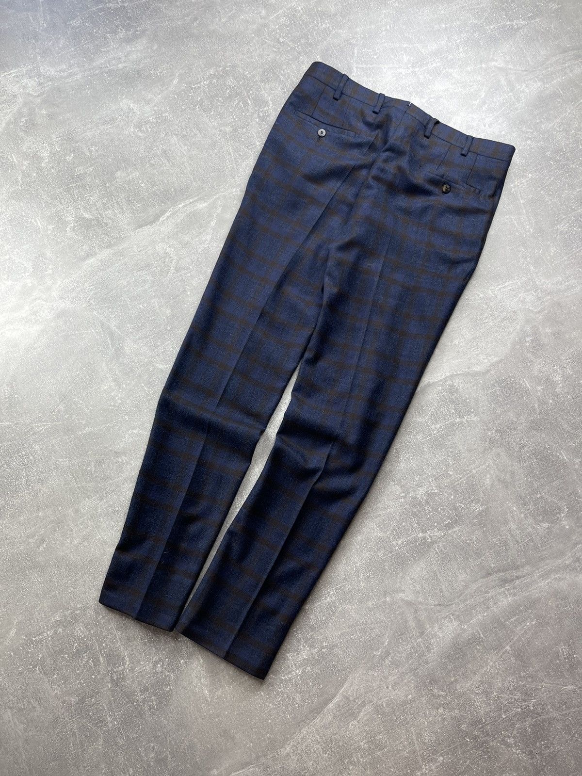 Designer Marcopescarolo Napoli Wool Checkered Casual Pants Size US 34 / EU 50 - 1 Thumbnail