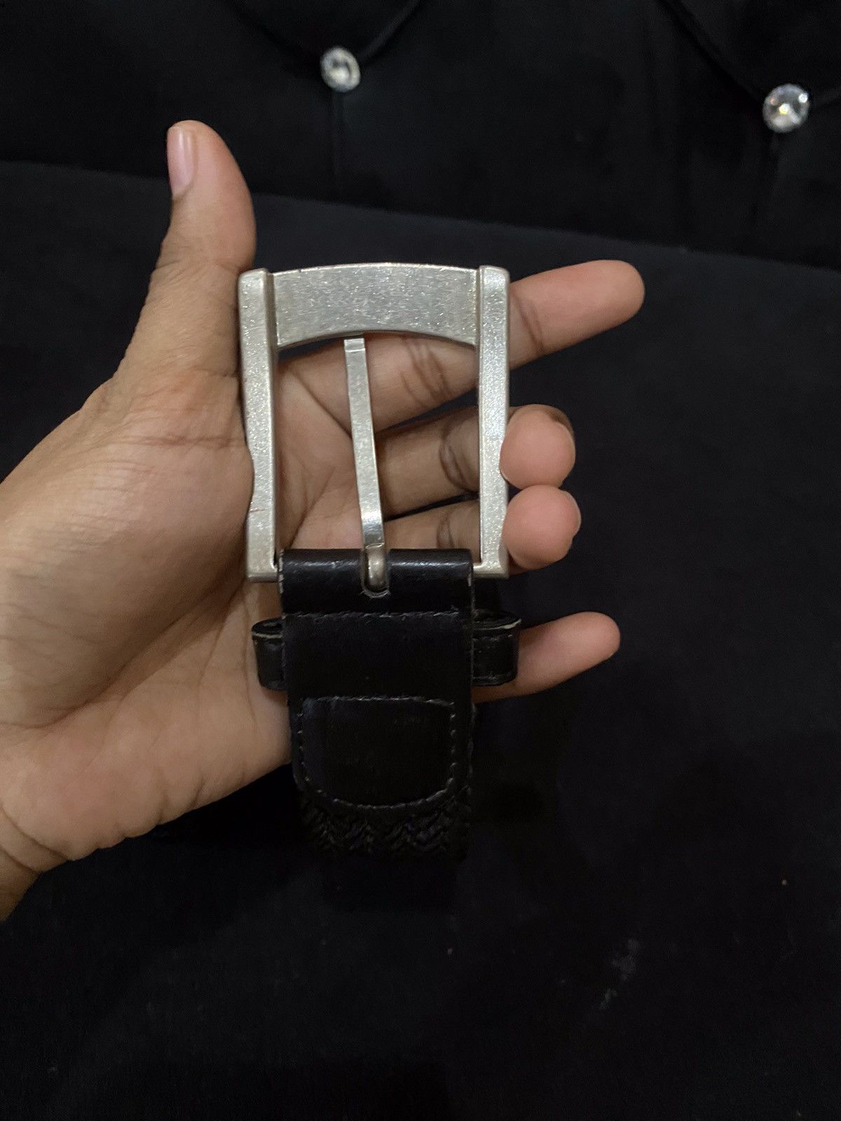 Hanes Hanes Black Canvas Buckle Belt Size ONE SIZE - 7 Thumbnail