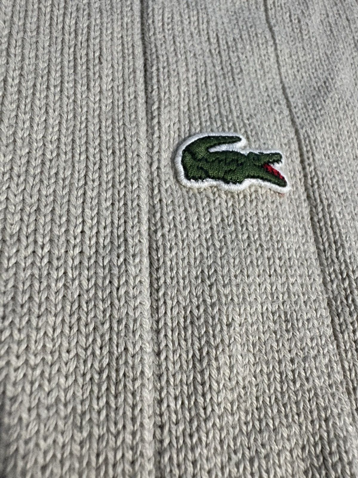 Lacoste Vintage Lacoste Cream Full-Zip Knit Sweater Size US M / EU 48-50 / 2 - 4 Thumbnail
