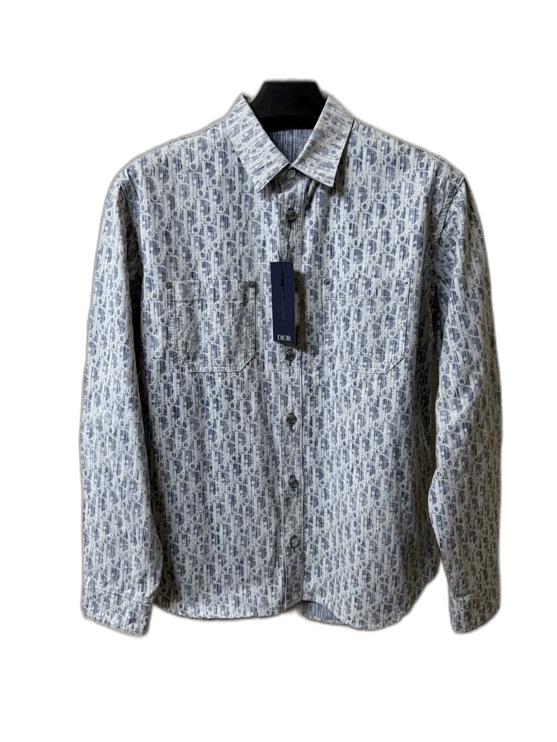 Dior Dior Oblique Denim Long Sleeve Shirt Blue-2506 Size US L / EU 52-54 / 3 - 1 Thumbnail