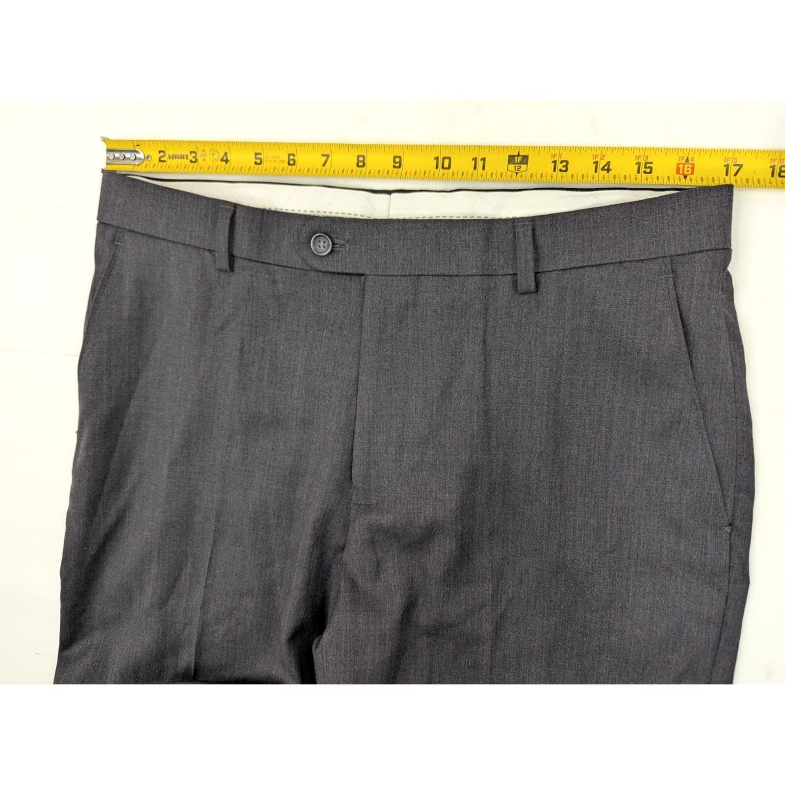 Joseph Abboud Joseph Abboud JOE 100% Wool Dress Pants Gray Men 34 Flat Front Inseam 28" Solid Front Flat Front Dress Pants Men's Wool Gray 34 Mens Size US 34 / EU 50 - 5 Thumbnail