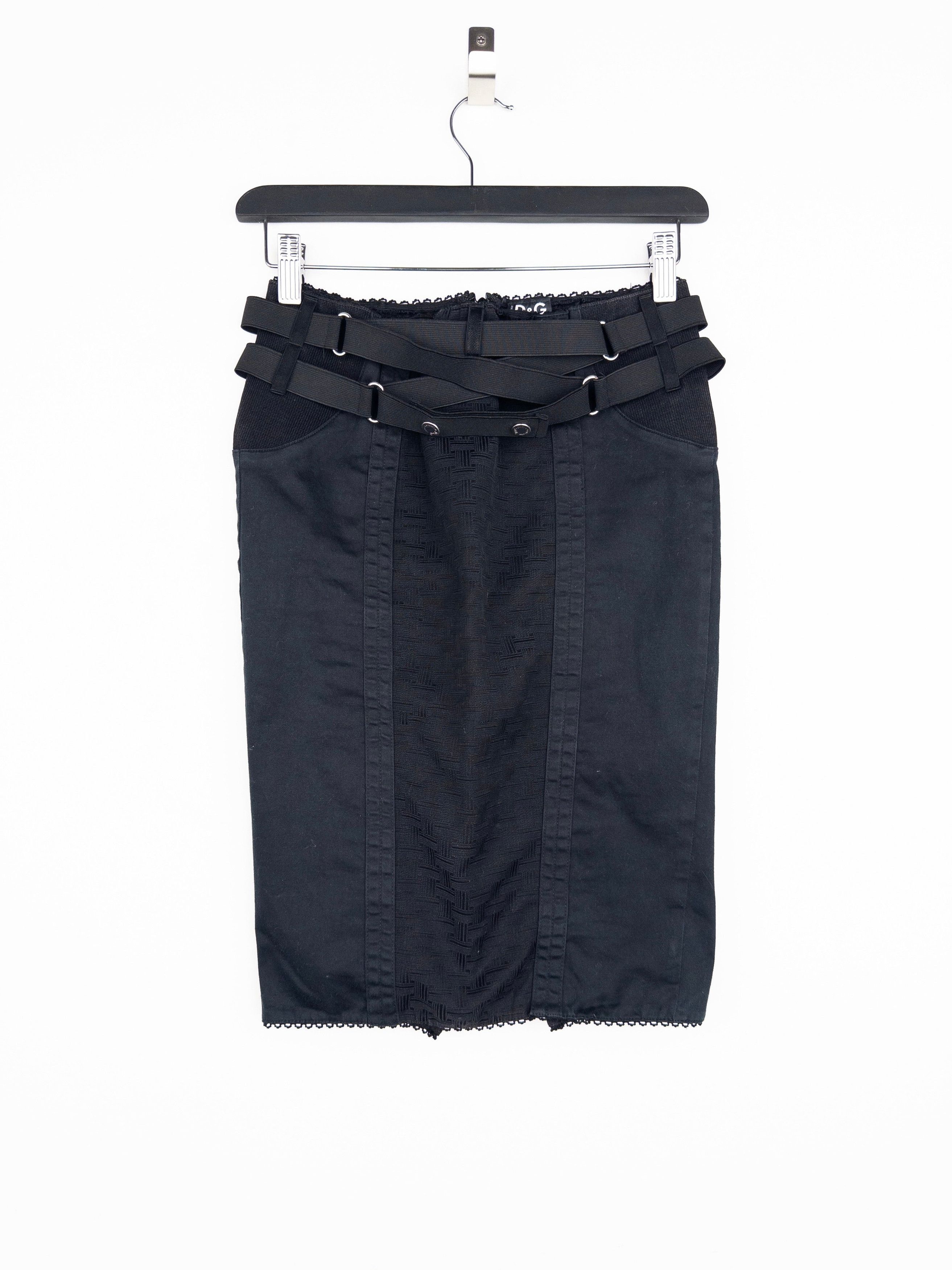 Dolce & Gabbana SS02 Bondage Pencil Midi-Skirt Size 42" / US 20 - 1 Thumbnail