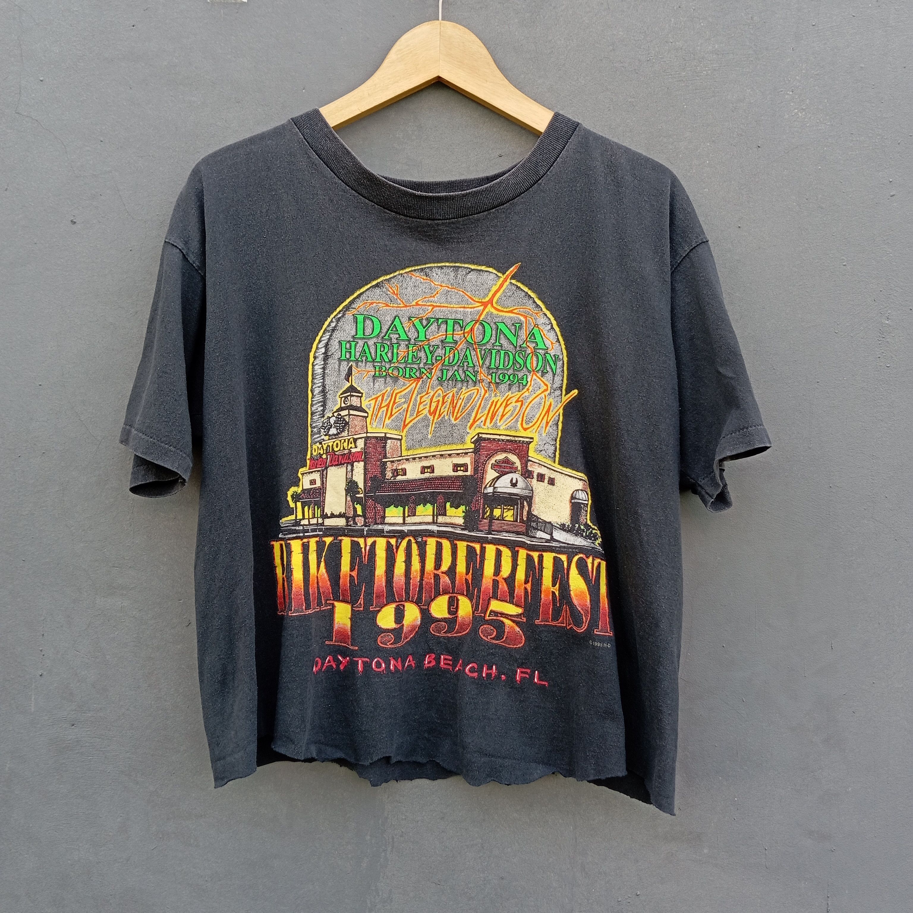 Harley Davidson 1995 Harley Davidson Daytona crop Tees t shirt Size US L / EU 52-54 / 3 - 1 Thumbnail