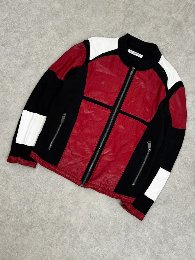 Dirk Bikkembergs 2000s Dirk Bikkembergs Mondrian Leather Color-Block Biker Leather Jacket Size US M / EU 48-50 / 2 - 5 Thumbnail