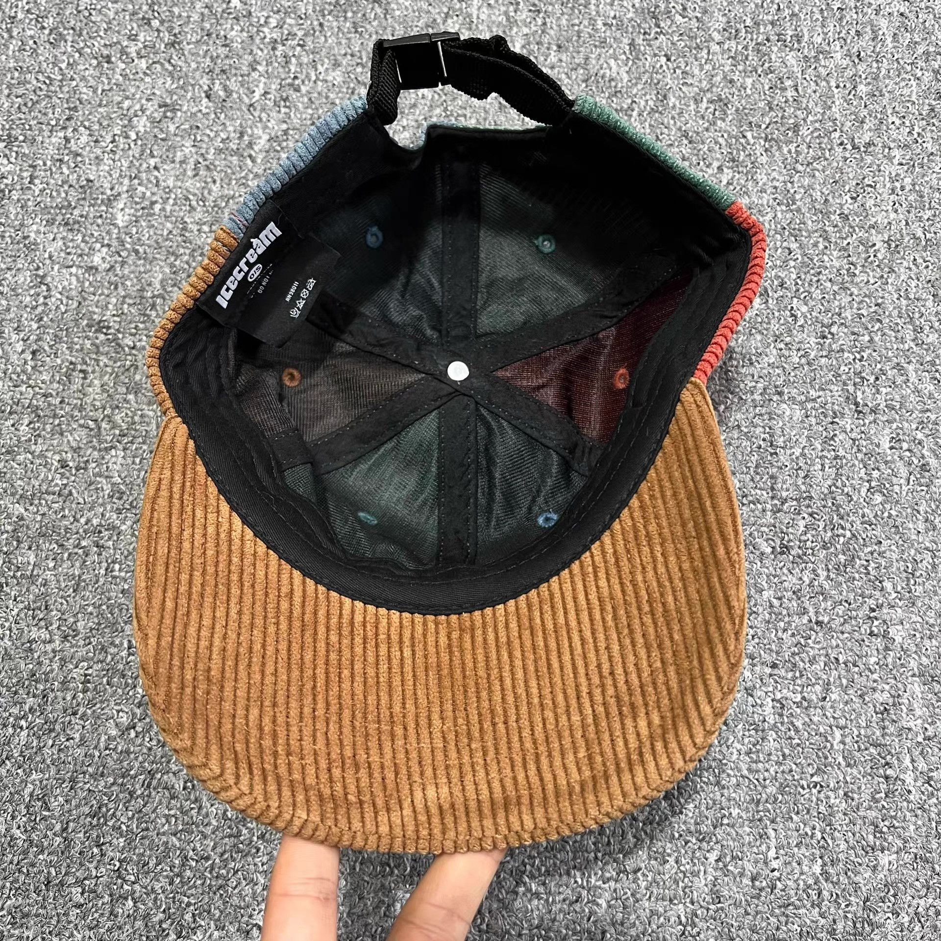 Billionaire Boys Club BBC Color-Block Corduroy Curved Brim Baseball Sun Hat Q7 Size ONE SIZE - 3 Thumbnail