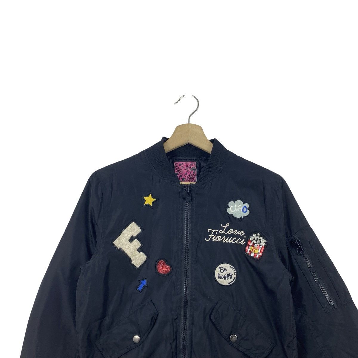 Vintage Vintage FIORUCCI Bomber Jacket Patchwork MA-1 Style Zip Up Size US S / EU 44-46 / 1 - 2 Thumbnail