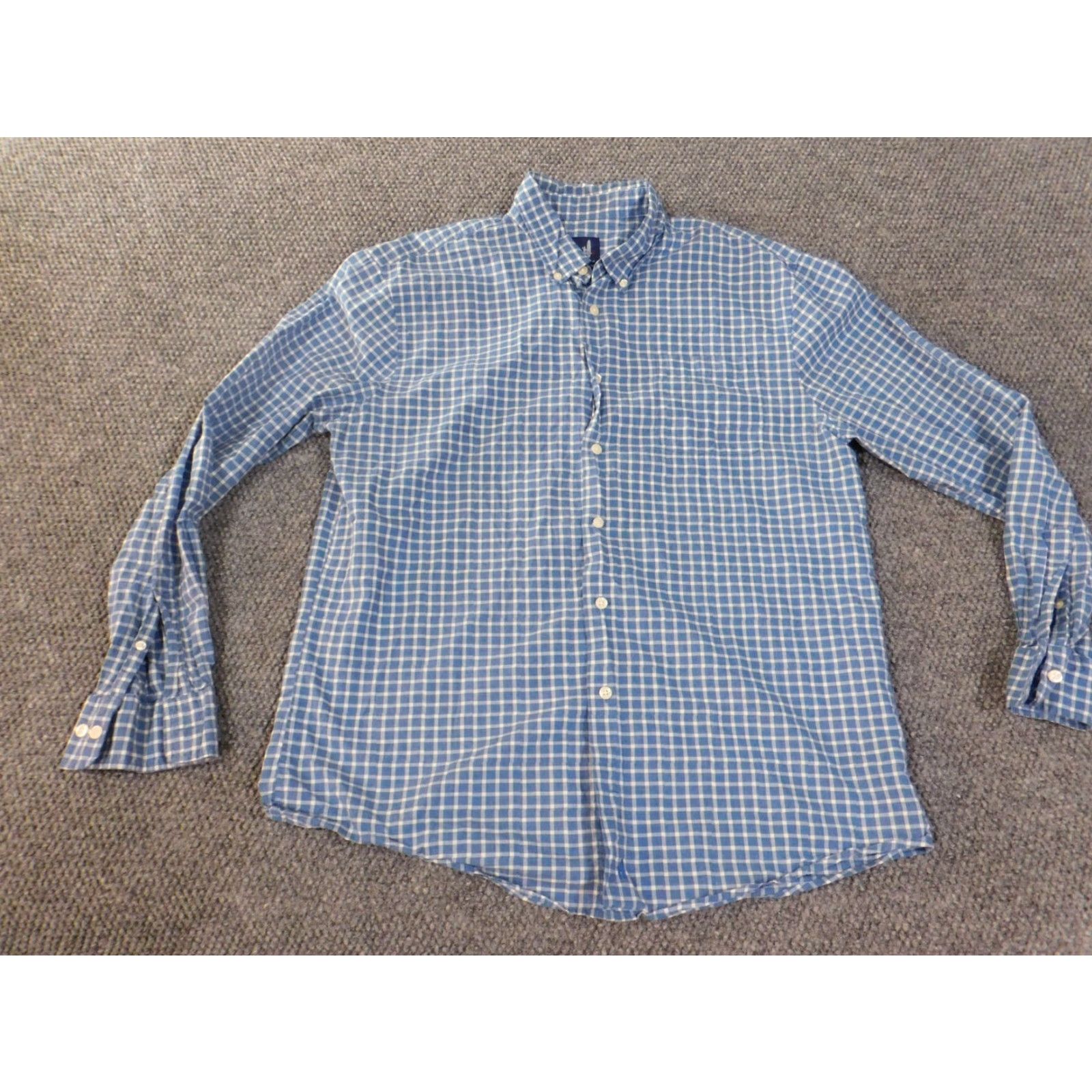 johnnie-O johnnie-O Shirt Mens Large Blue Plaid Button-Up Casual Beach Surfing Size US L / EU 52-54 / 3 - 3 Thumbnail
