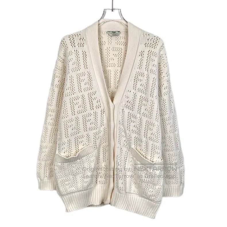 Fendi Fendi Off-white logo letter hollow-out all-over print cott Size XXS / US 00 / IT 34 - 1 Thumbnail
