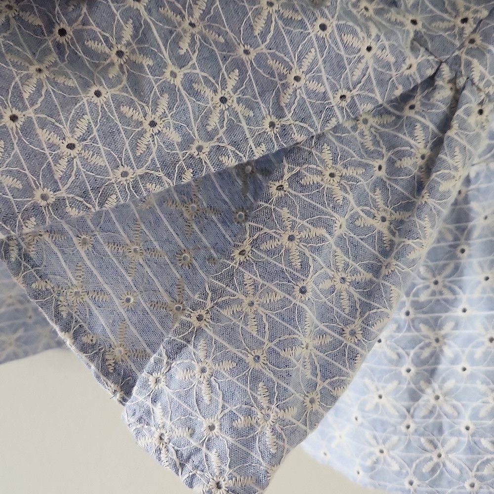 Zara ZARA | Eyelet Jacket Embroidered Blue Sz XS Size XS / US 0-2 / IT 36-38 - 5 Thumbnail