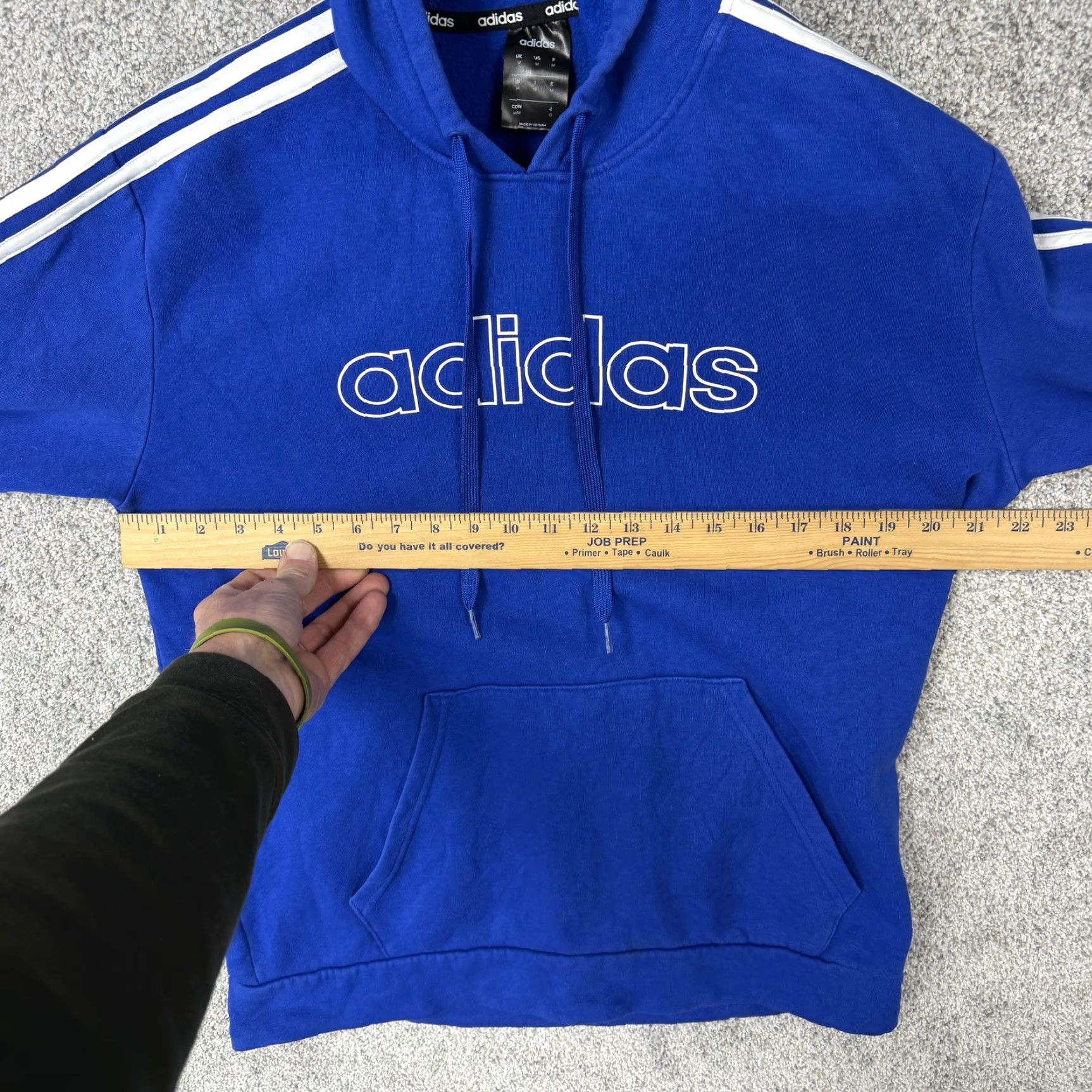 Adidas Adidas Hoodie Mens Medium Blue Pullover 3-Stripes Athletic Fleece Kangaroo Pocket Sweatshirt Mens M Blue Size US M / EU 48-50 / 2 - 4 Thumbnail