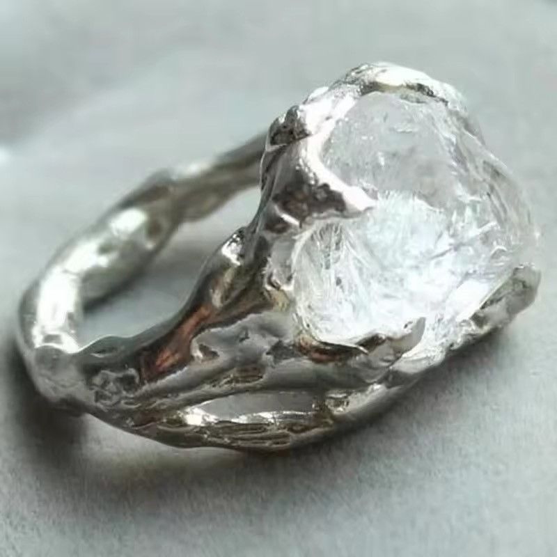Jewelry Irregular White Crystal Charm Ring (size 6-12) Size ONE SIZE - 2 Thumbnail