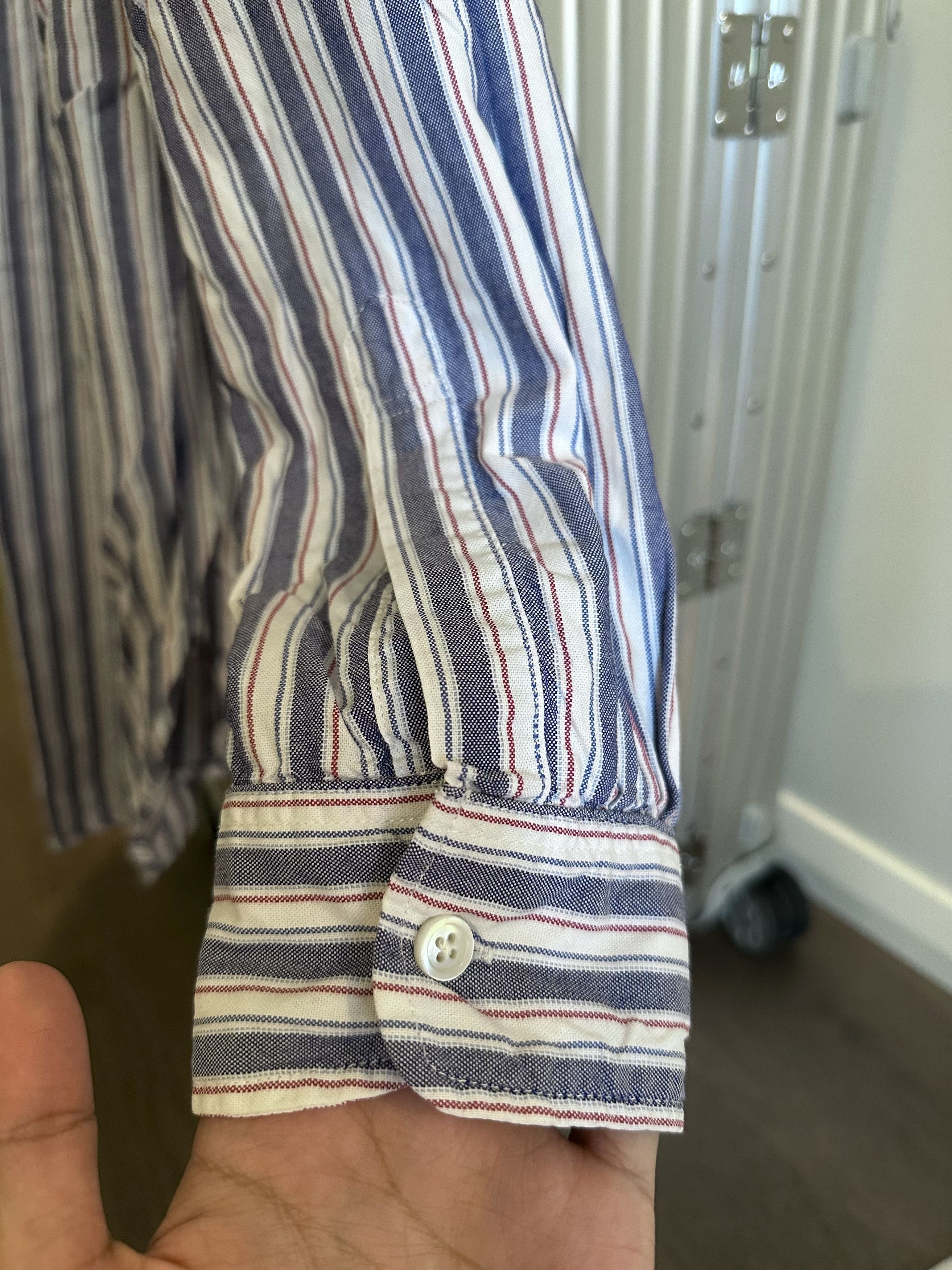 Engineered Garments 19 Century BD Oxford Shirt / White Blue Red Stripe Size US S / EU 44-46 / 1 - 10 Thumbnail
