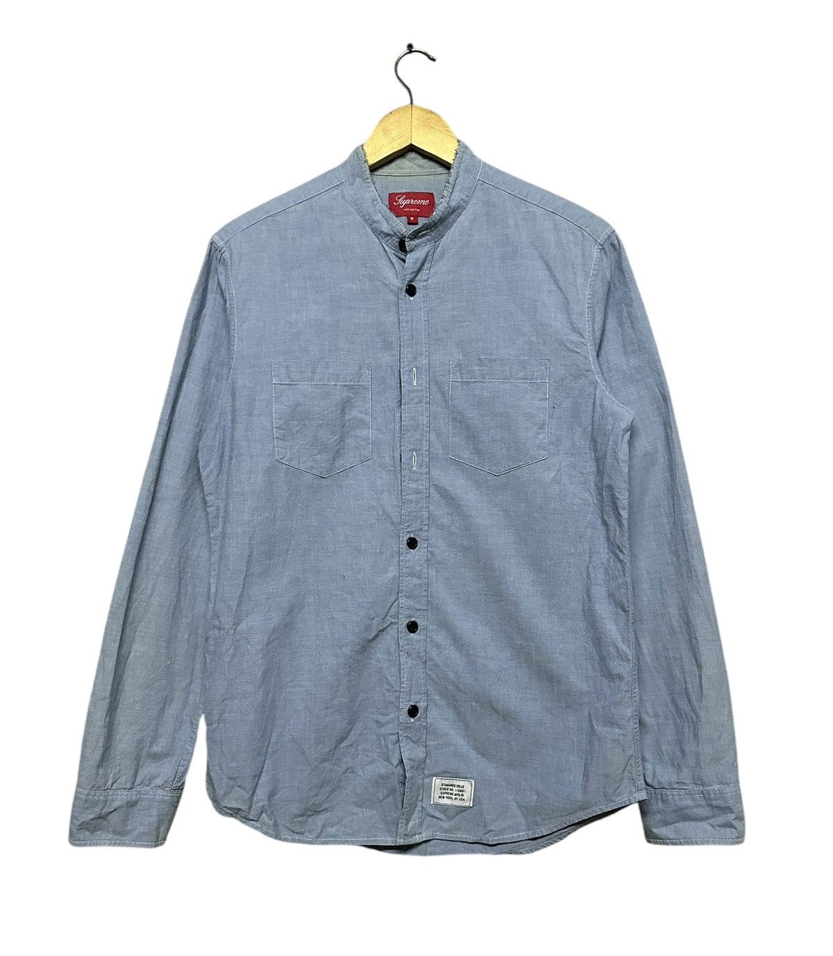 Supreme Supreme Mandarin Collar Casual Chambray Button Ups Shirt Size US S / EU 44-46 / 1 - 1 Thumbnail