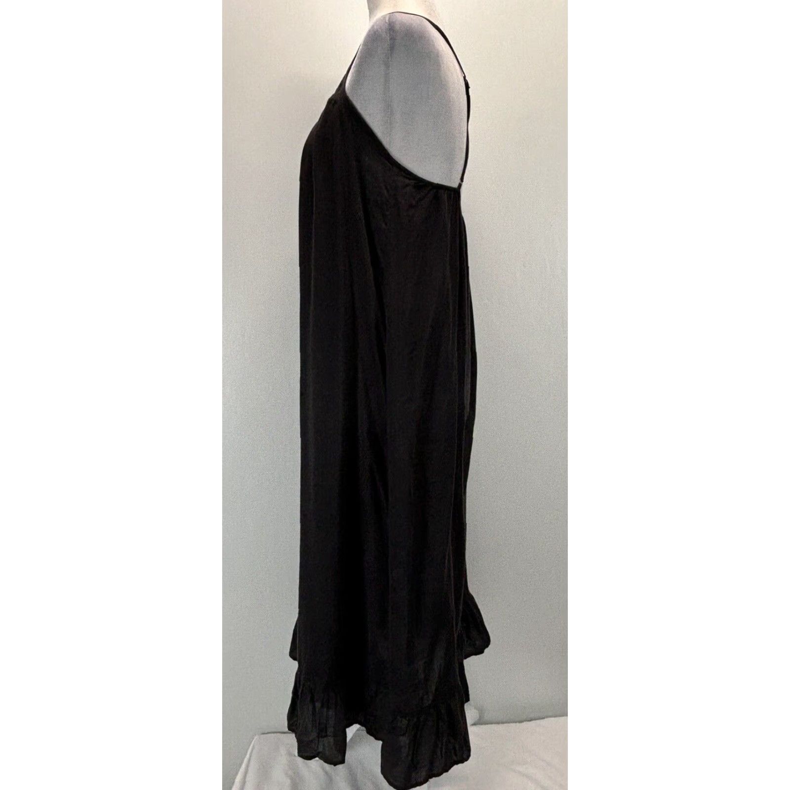 J.Crew J. Crew Womens Midi Slip Dress XS Black Lightweight Cotton Size XS / US 0-2 / IT 36-38 - 2 Thumbnail