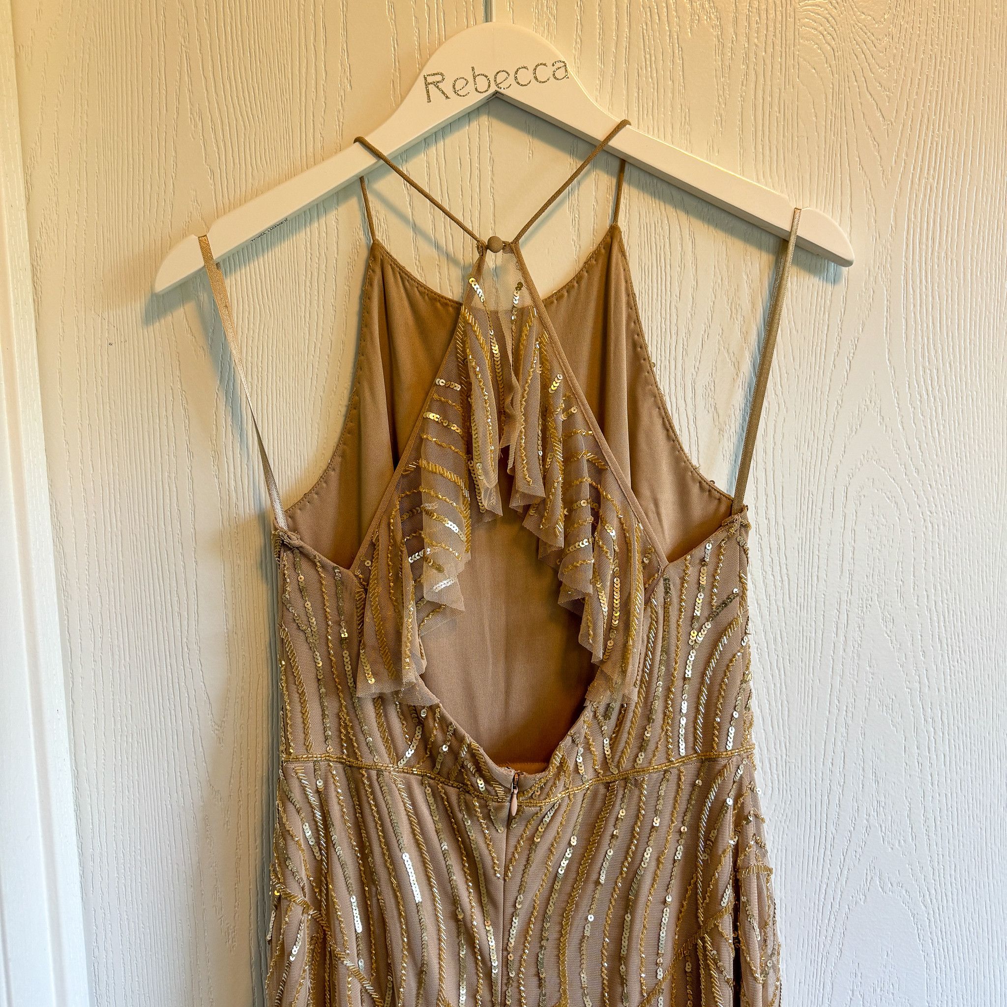 Adrianna Papell Art Deco Beaded Gown Size XS / US 0-2 / IT 36-38 - 3 Thumbnail