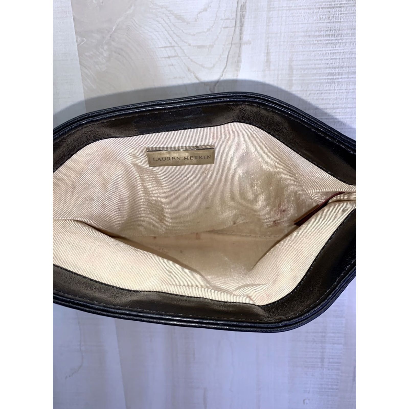 Vintage Lauren Merkin Clutch Bag-4622 Faux Leather/Suede Black Small Women’s Bag, Clutch, Black, Faux Leather Size ONE SIZE - 5 Thumbnail