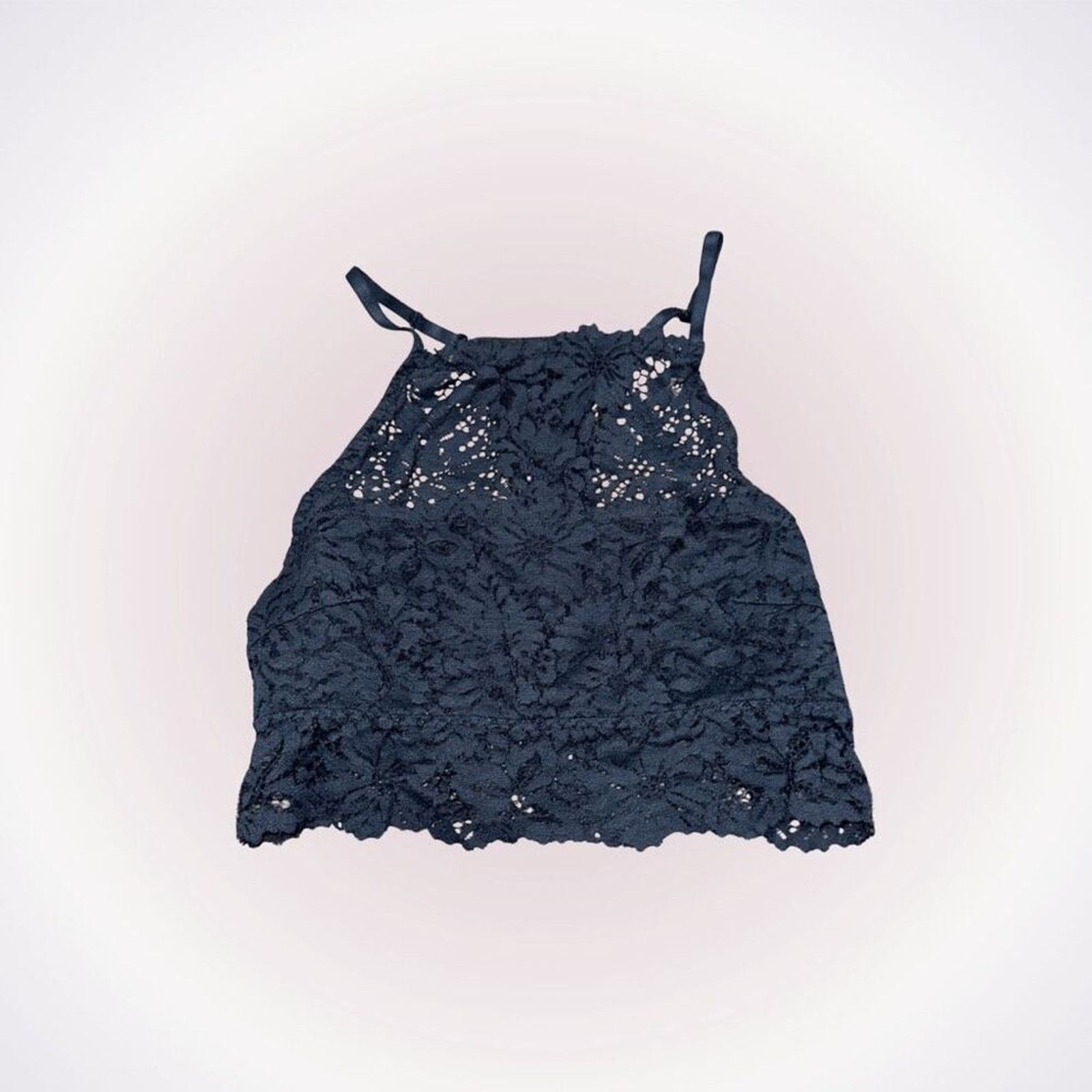 Other Aerie Black High Neck Lace Bralette | Sz S Size ONE SIZE - 1 Thumbnail