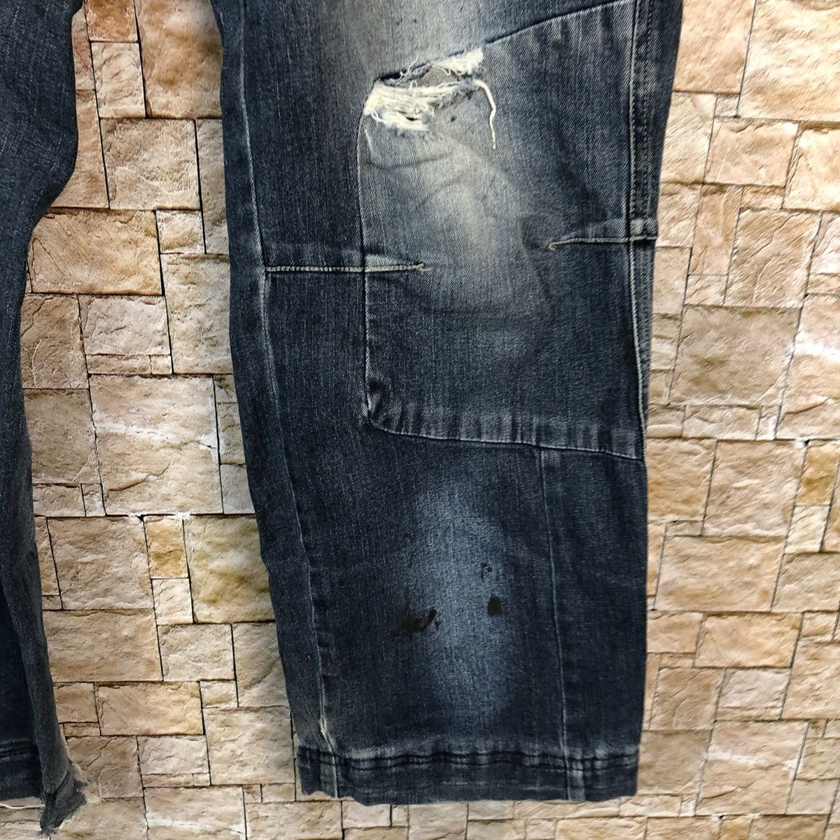 Japanese Brand Japanese Brand Blue Cargo Distressed Denim Pants #A1001 Size US 37 - 11 Thumbnail