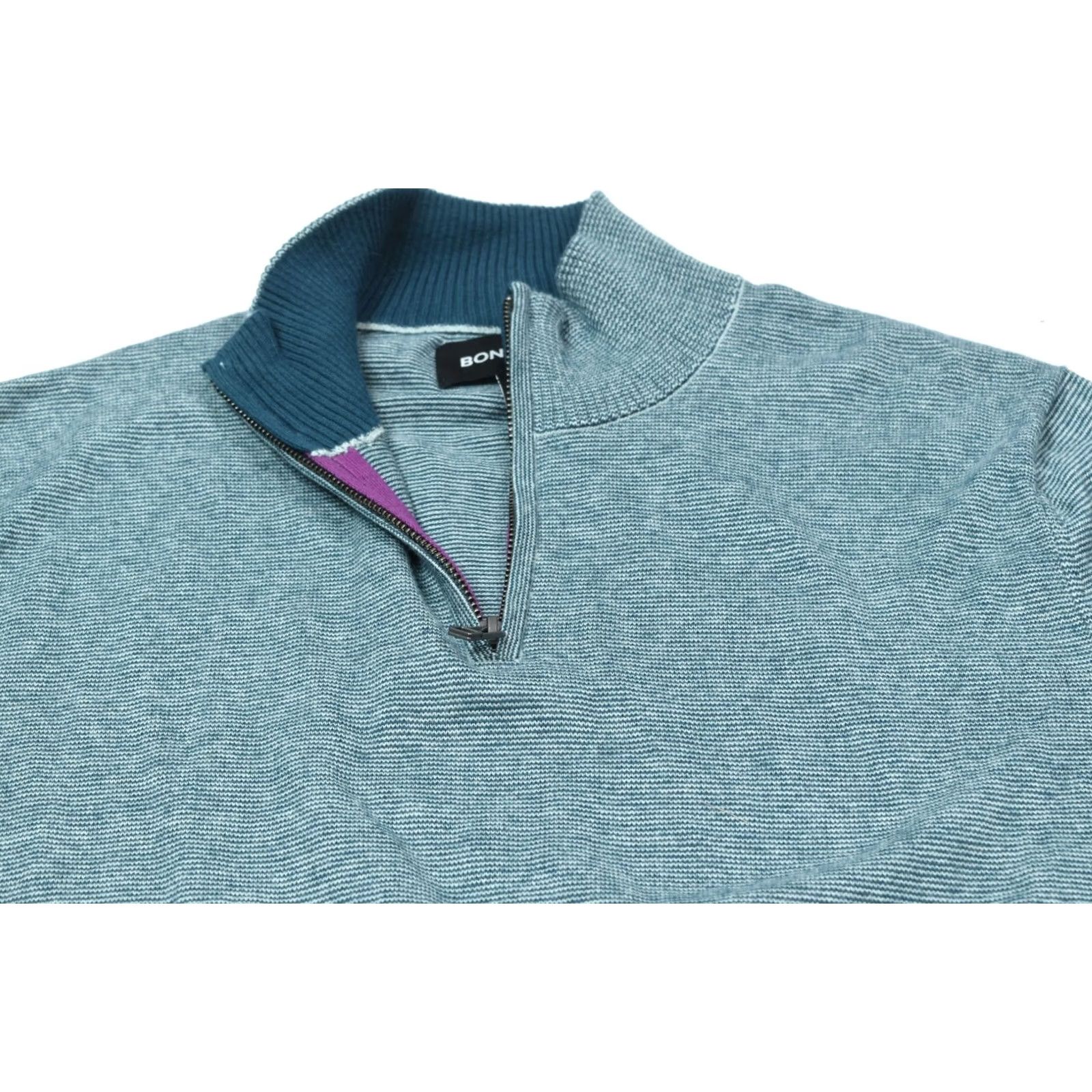 Bonobos Bonobos 1/4 Zip Sweater Mens M Blue Cotton Cashmere Long Sleeve Slim Fit Size US M / EU 48-50 / 2 - 3 Thumbnail