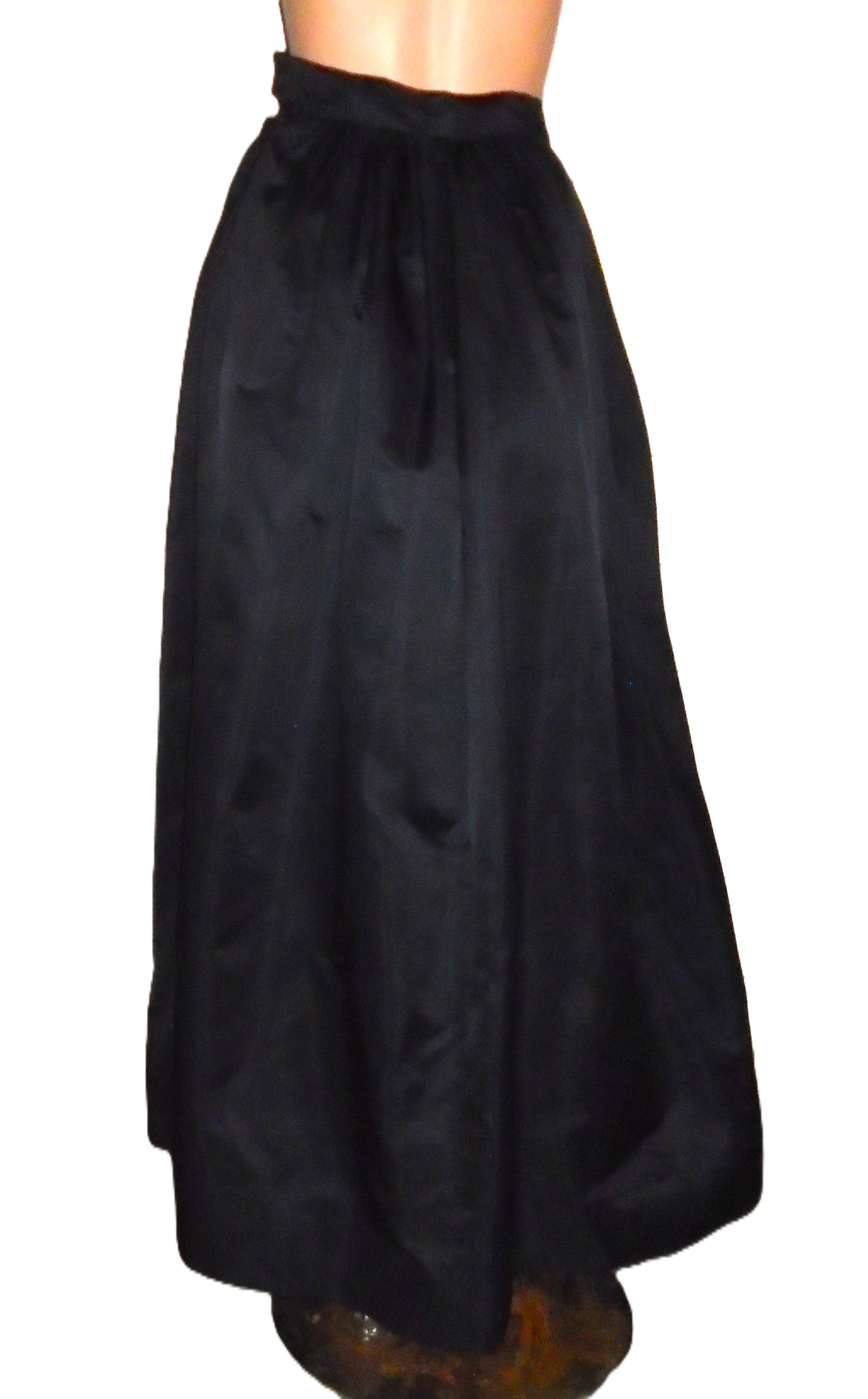 Other Vintage Victor Costa Black Maxi Fool Skirt 2 Size 22" - 5 Thumbnail