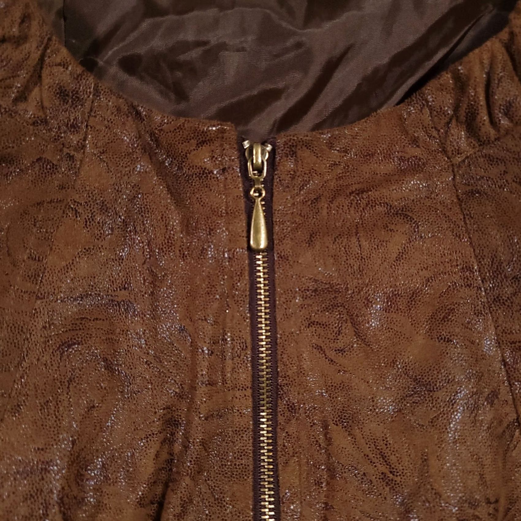 Vintage Notations Jacket Womens Large Brown Swirl Print Pockets Lightweight Lined Zip Up Size L / US 10 / IT 46 - 4 Thumbnail
