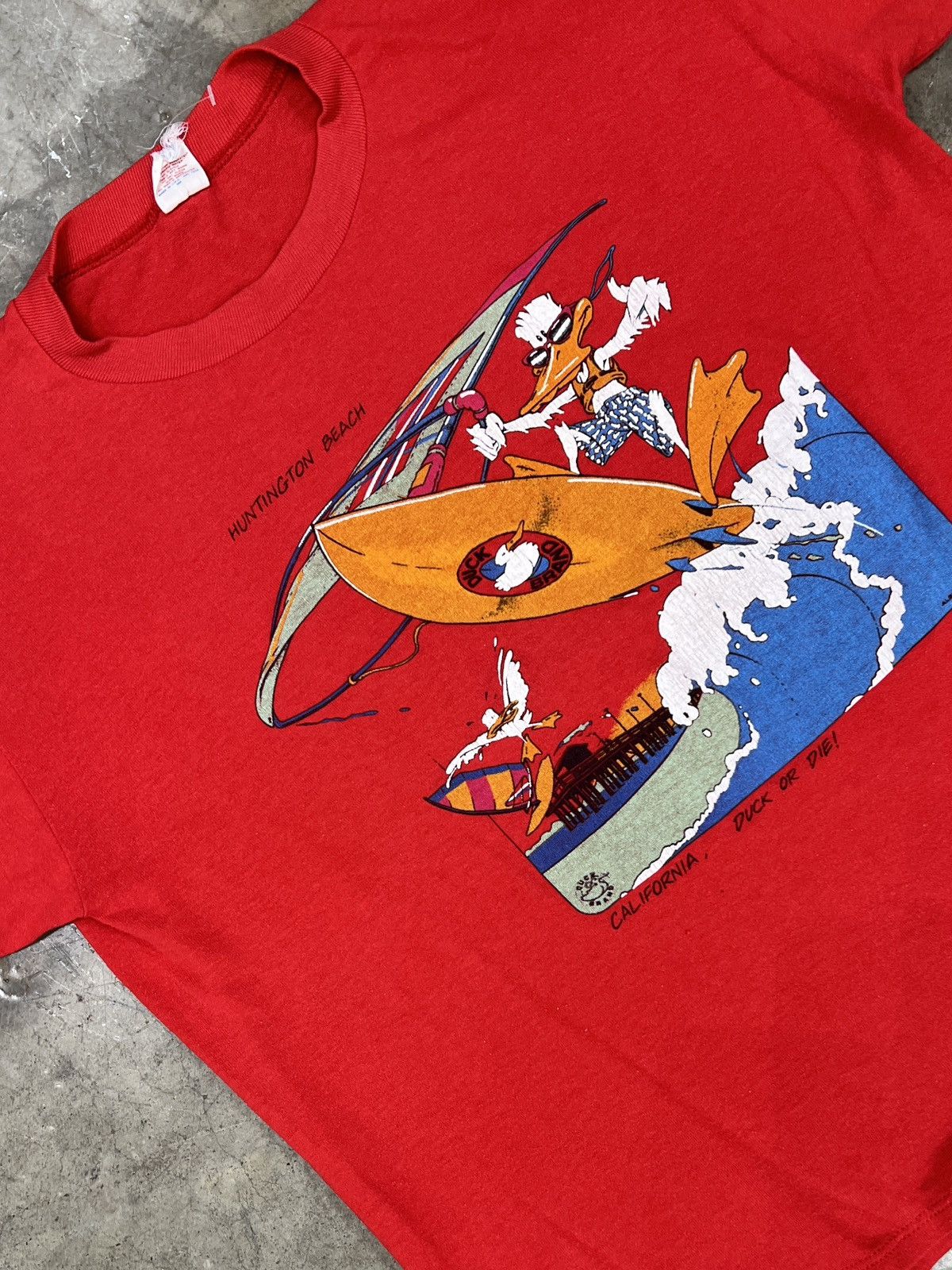 Vintage Vintage Surfing Duck or Die Single Stitch Tee Medium Size US M / EU 48-50 / 2 - 1 Thumbnail
