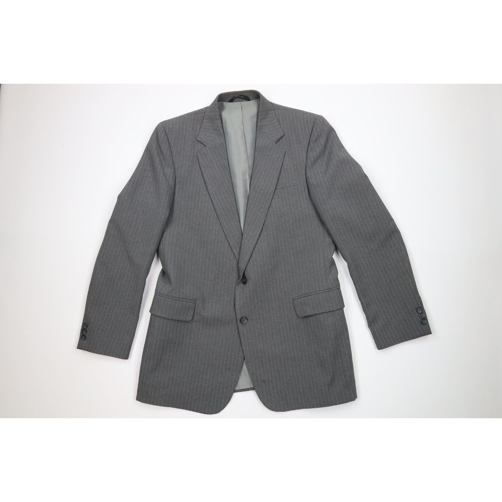 Vintage Vintage 70s Streetwear 2 Piece Pinstriped Suit Wedding Size 42L - 2 Thumbnail