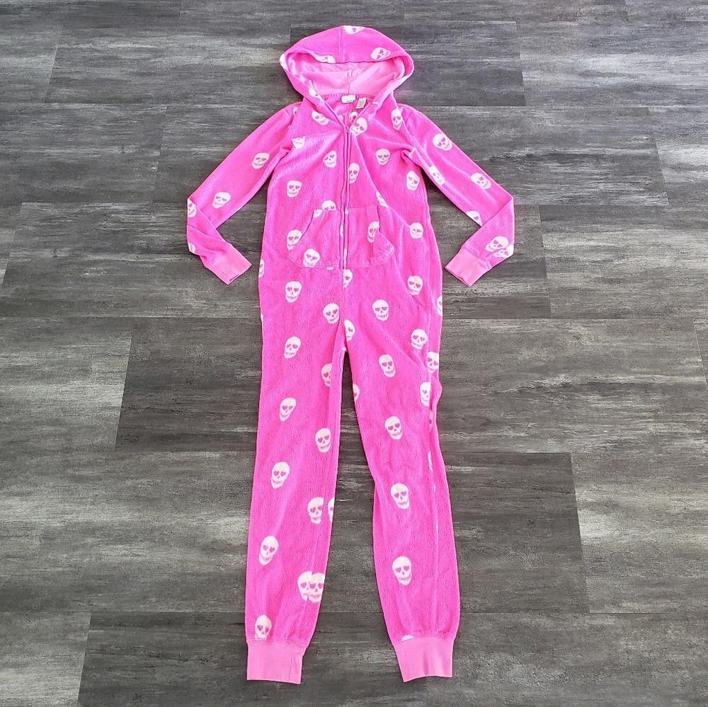 Aeropostale Pink White Skull LLD Pajama Onesie Size ONE SIZE - 1 Thumbnail