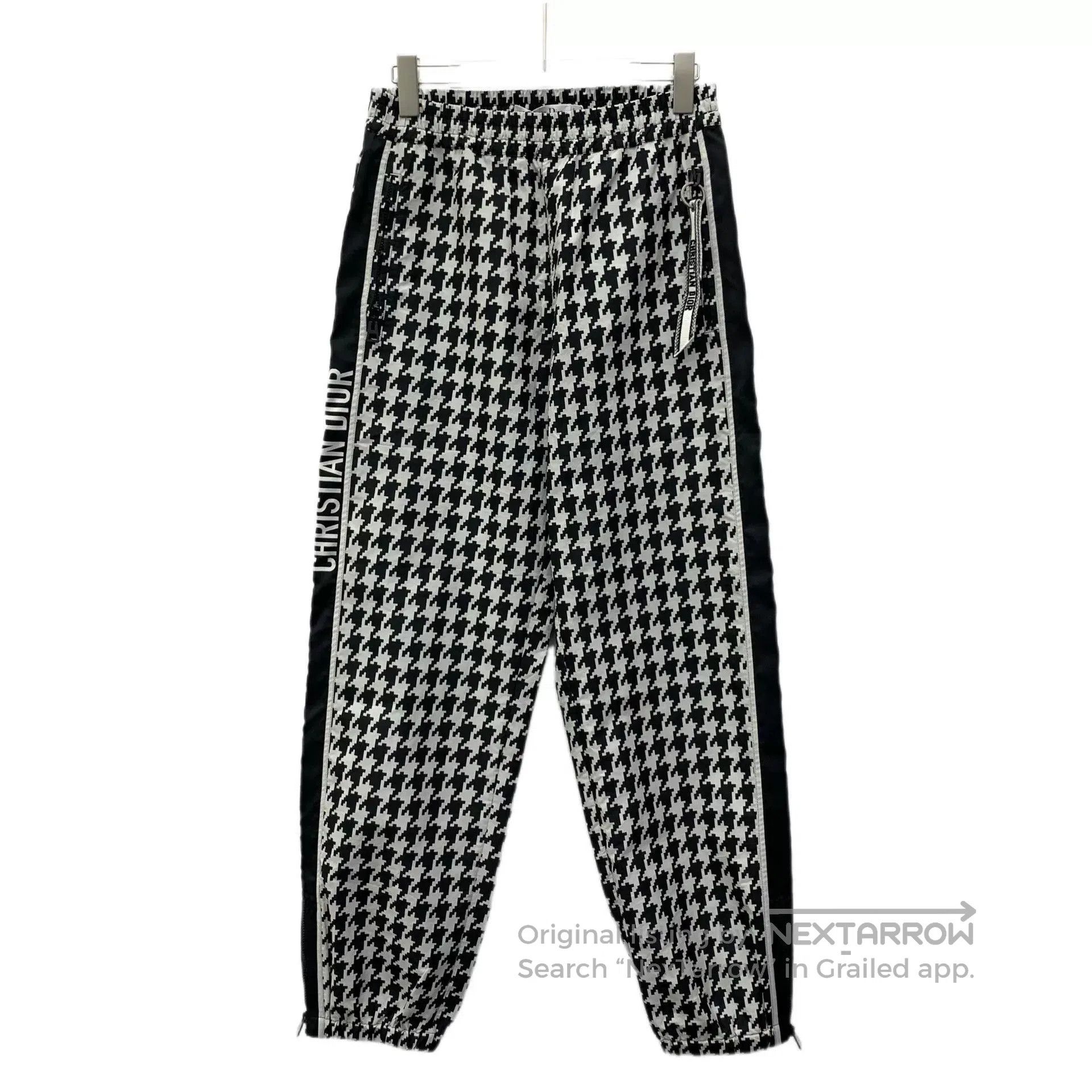 Dior black houndstooth print jogger pants XS. Size US 26 / EU 42 - 1 Thumbnail