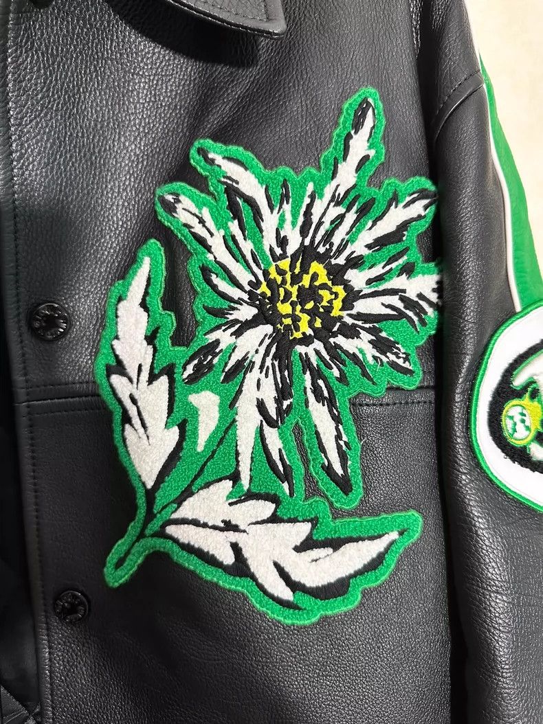 Louis Vuitton Louis Vuitton 23 SS Show Black and Green Floral Leather jac Size US M / EU 48-50 / 2 - 2 Thumbnail