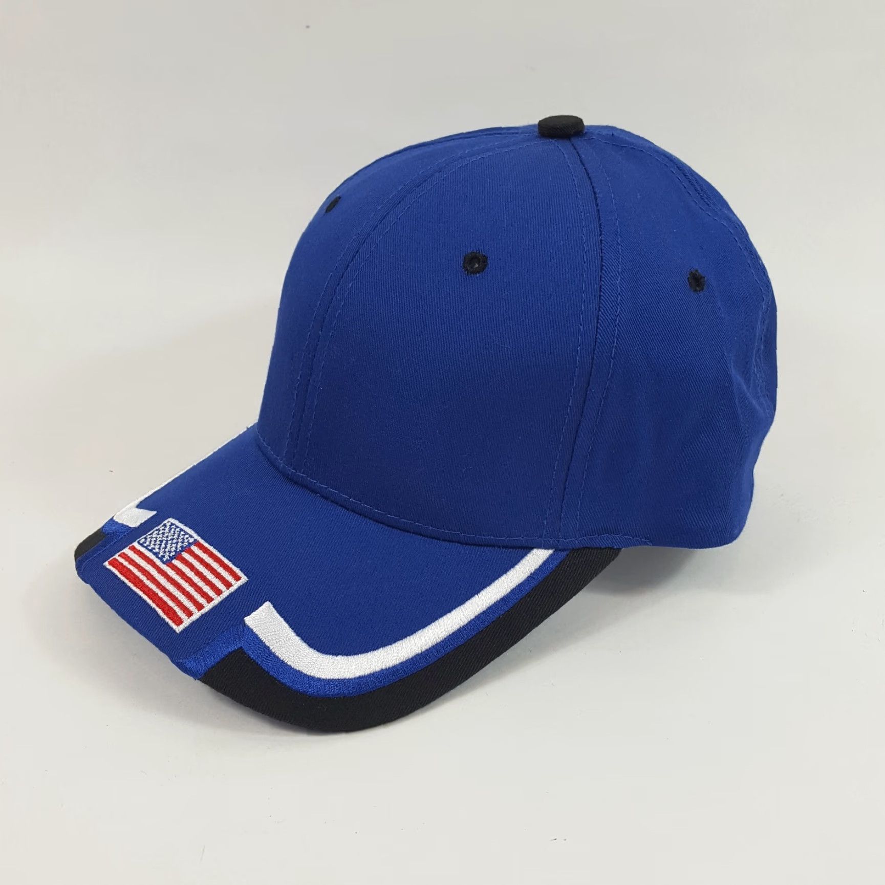 Vintage VINTAGE Town Talk 90s USA Flag Baseball Cap Hat Adjustable One Size Blue Mens Size ONE SIZE - 3 Thumbnail