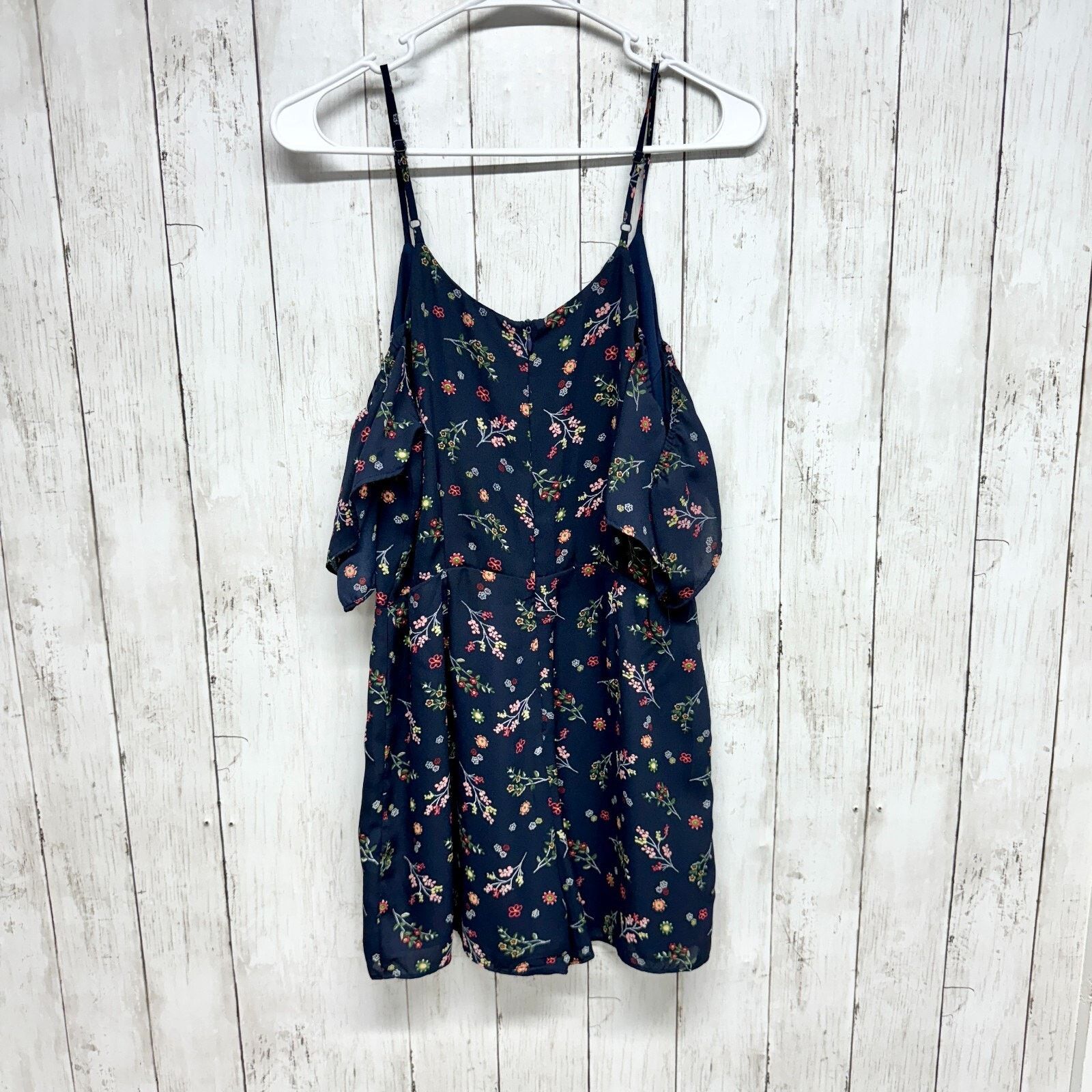 Other Everly M Blue Floral Off Shoulder V Neck Mini Romper Summer Size M / US 6-8 / IT 42-44 - 6 Thumbnail
