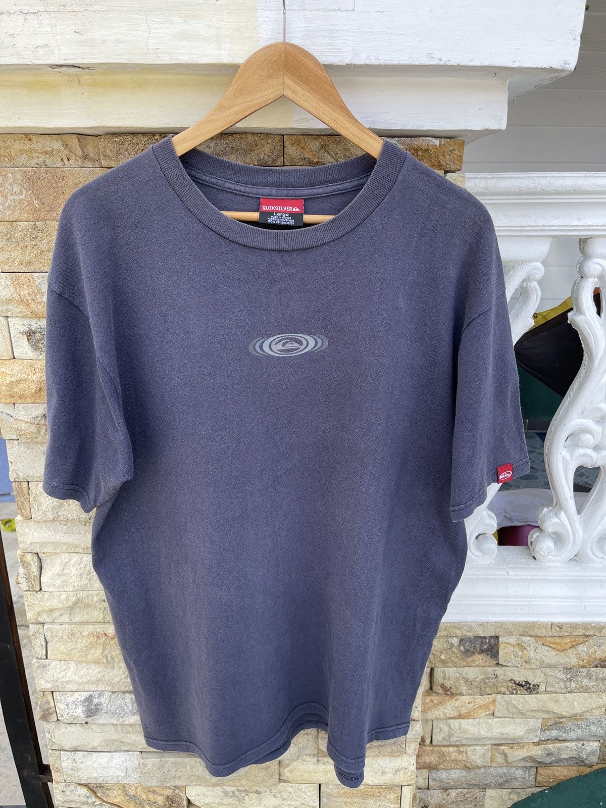Vintage90’s Sun Faded🔥QUILSILVER🔥Center Logo Boardriding Tee