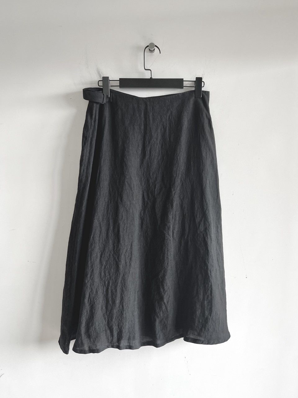 Yohji Yamamoto Yohji Yamamoto Femme Linen Asymmetrical Zip Flare Wrap Skirt Size 29" - 2 Thumbnail