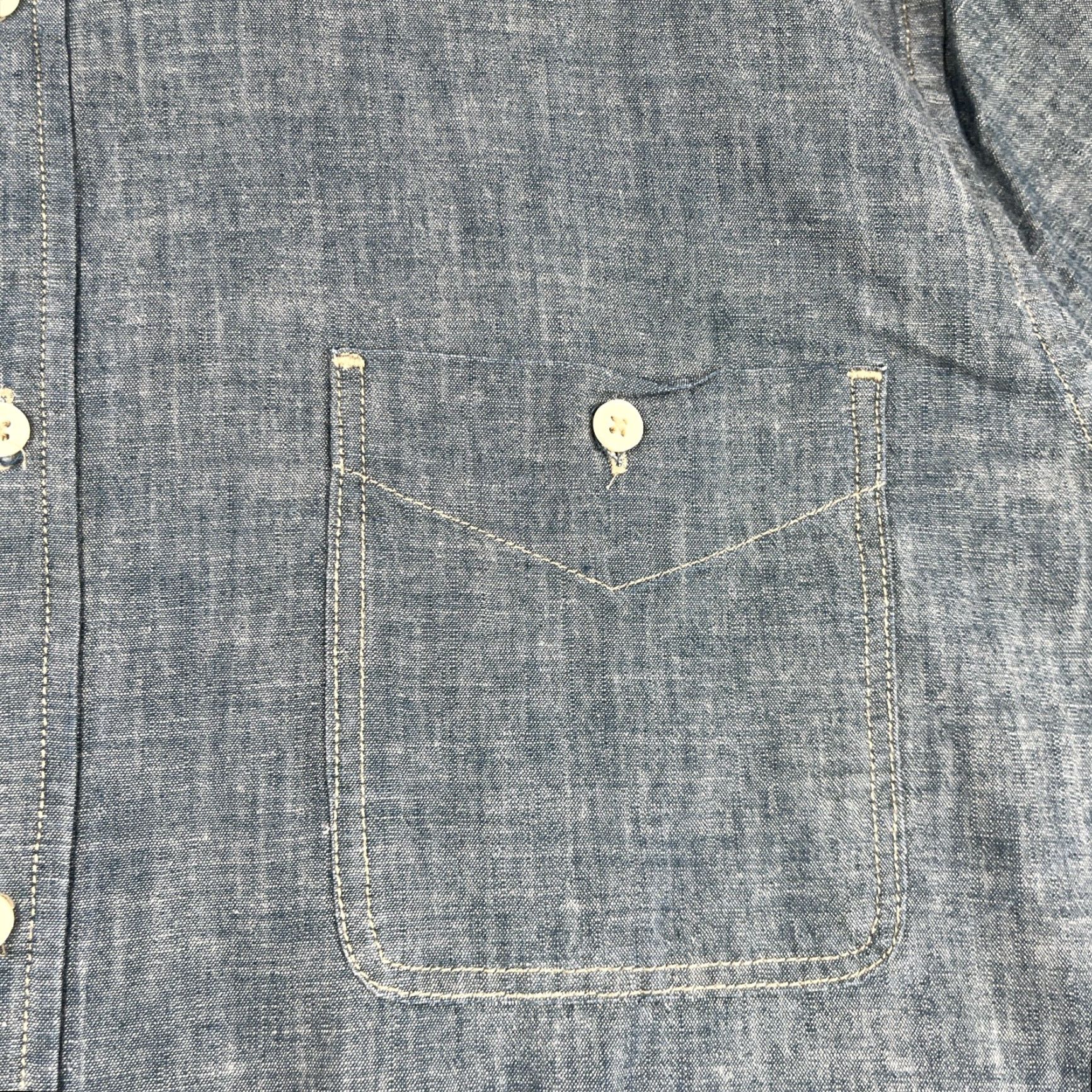 7 For All Mankind 7 For All Mankind Shirt Blue Denim 2XL Long Sleeve Button Up Collared Pocket Mens Size US XXL / EU 58 / 5 - 3 Thumbnail