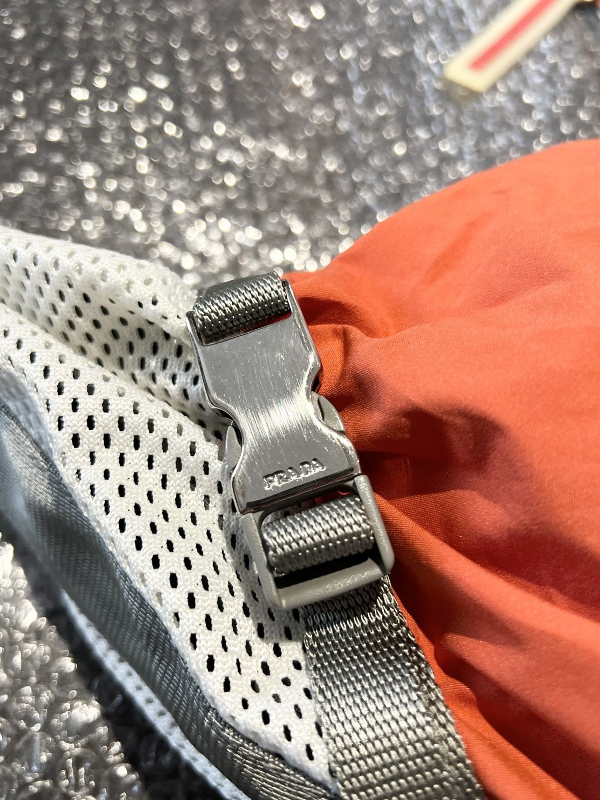 Prada Prada Sports Redline Early 2000’s Orange Mesh Sling bag Size ONE SIZE - 4 Thumbnail