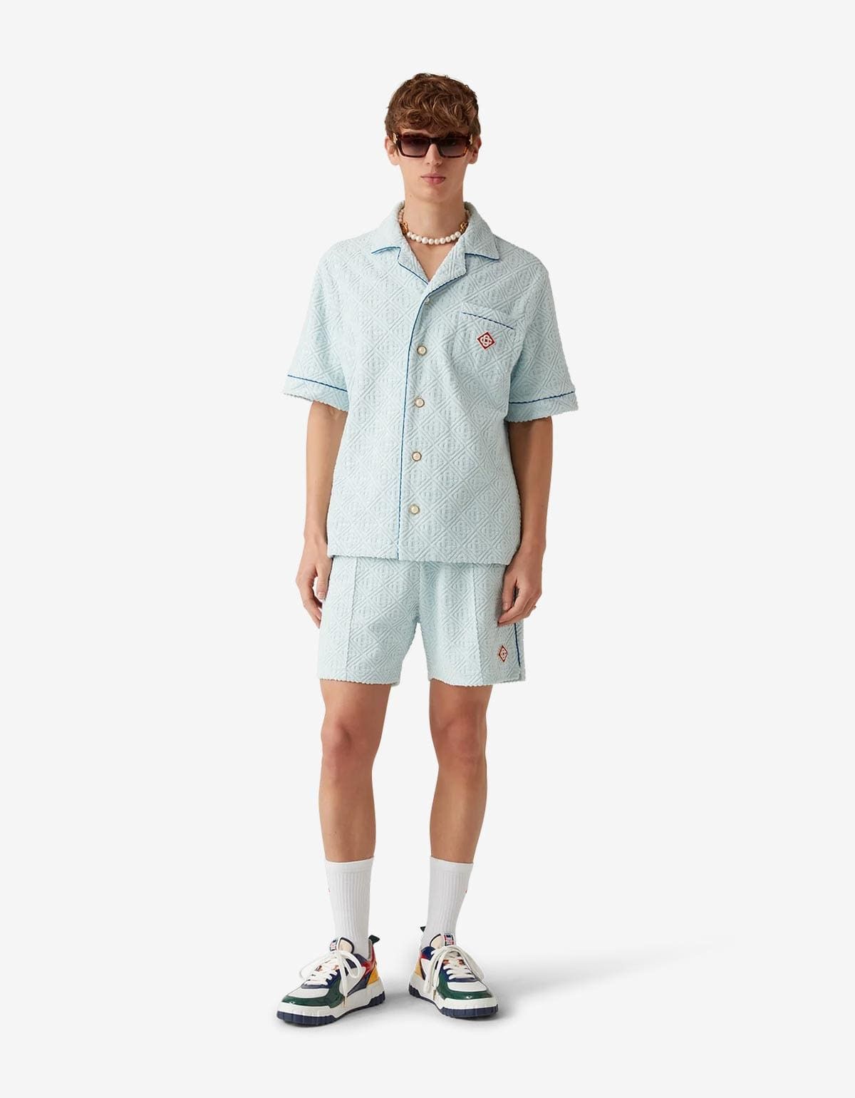 Casablanca Casablanca Light Blue Monogram Towelling Shirt Size US S / EU 44-46 / 1 - 3 Thumbnail