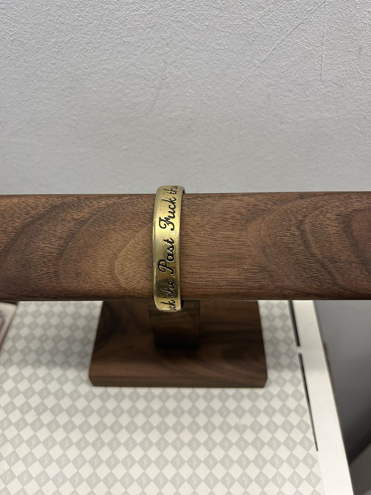 image of Undercover Fuck The Past Fuck The Future Bracelet in Gold, Men's